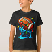 Christmas Football Drip Ice Cream Dripng T-Shirt (Vorderseite)