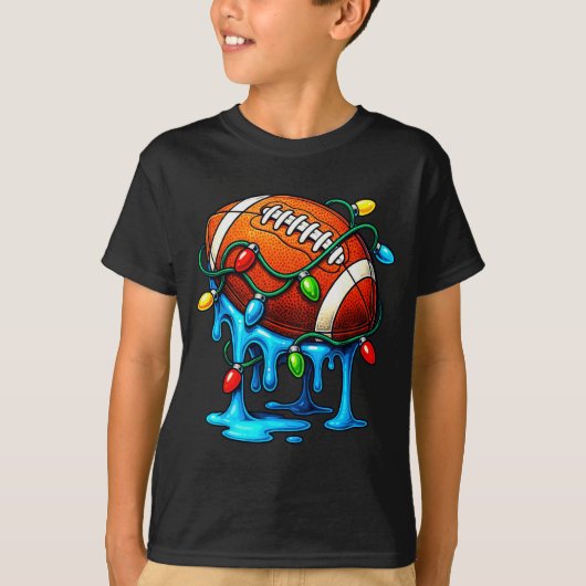 Christmas Football Drip Ice Cream Dripng T-Shirt (Vorderseite)