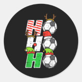 Christmas Football Ho Ho Ho Soccer Xmas Srt Men Wo Runder Aufkleber (Vorderseite)