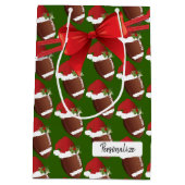 Christmas Football Pattern Mittlere Geschenktüte (Rückseite)