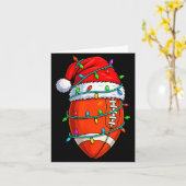 Christmas Football Player Santa Hat Xmas Lights Fu Karte (Gelbe Blume)