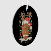 Christmas Football Santa Hat Reindeer Xmas Lights Ornament (Vorderseite)