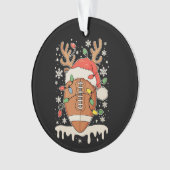 Christmas Football Santa Hat Reindeer Xmas Lights Ornament (Vorderseite)