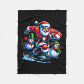 Christmas Football Santa Playing Football Fleecedecke (Vorderseite)