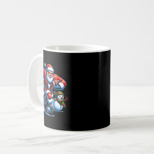 Christmas Football Santa Playing Football Kaffeetasse (Vorderseite Links)