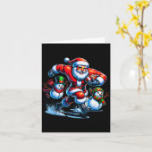 Christmas Football Santa Playing Football Karte (Gelbe Blume)