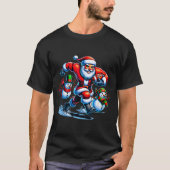 Christmas Football Santa Playing Football T-Shirt (Vorderseite)
