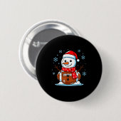 Christmas Football Snowman Kids Football Christmas Button (Vorne & Hinten)