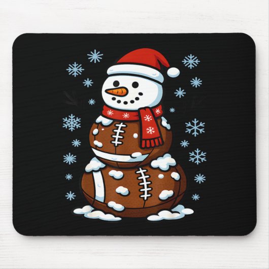 Christmas Football Snowman Kids Football Christmas Mousepad (Vorne)