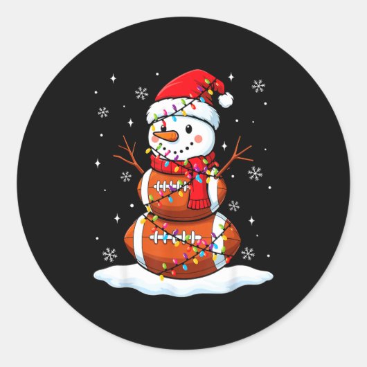 Christmas Football Snowman Kids Football Christmas Runder Aufkleber (Vorderseite)