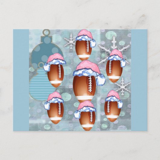 CHRISTMAS FOOTBALLS FEIERTAGSPOSTKARTE (Vorderseite)