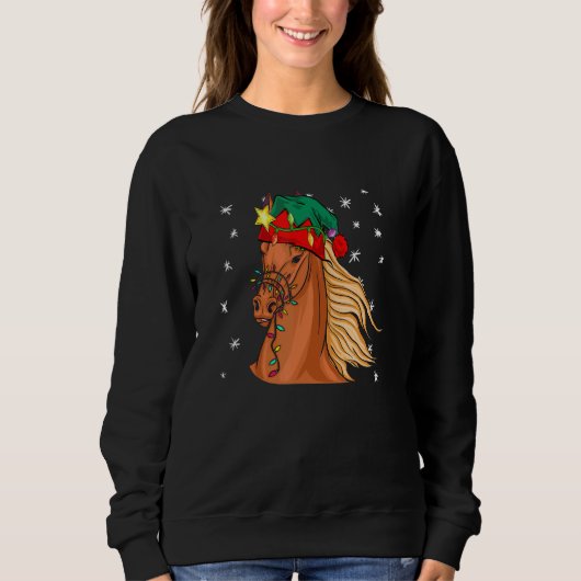 Christmas for men women kids ELF Horse Sweatshirt (Vorderseite)