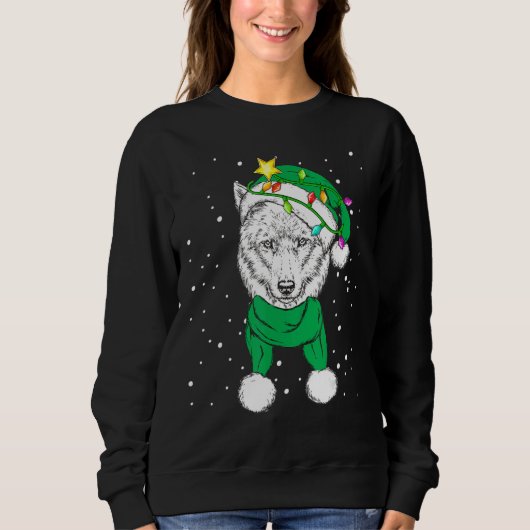 Christmas for men women kids ELF Wolf Sweatshirt (Vorderseite)