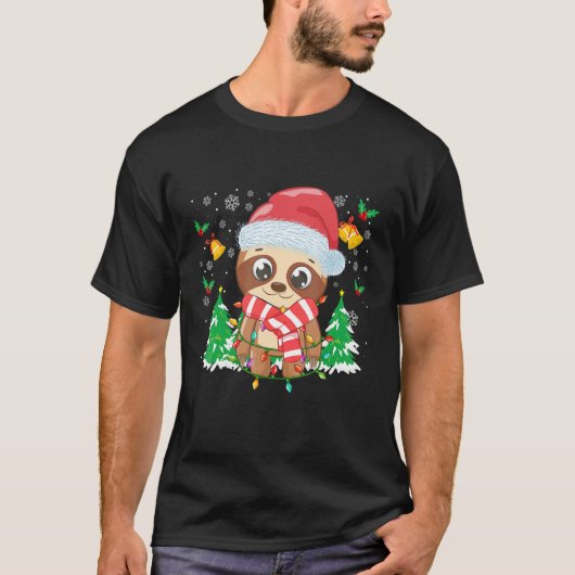 Christmas for men women kids Santa sloth 1 T-Shirt (Vorderseite)