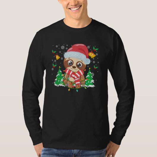 Christmas For Men Women Kids Santa Sloth T-Shirt (Vorderseite)