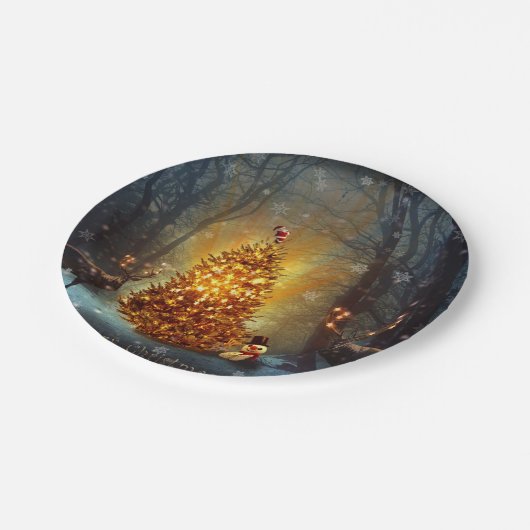 Christmas Forest                                 . Pappteller (Schrägansicht)