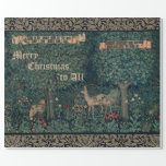 CHRISTMAS FOREST TAPESTRY GESCHENKPAPIER<br><div class="desc">Eine Weihnachtsversion eines atemberaubenden Beispiels für hoch qualifiziertes Viktorianisches Weben mit diesem antiken Waldteppich, üppig und grün mit Waldtieren. Im späten 19. Jahrhundert wurde es als Zusammenarbeit zwischen den britischen Künstlern John Henry Dearle und William Morris abgeschlossen. Hoch auflösendes Detail auf diesem Bild, das nahe Unebenheiten des Stoffes und der...</div>