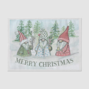 Christmas Forested Gnomes Seidenpapier