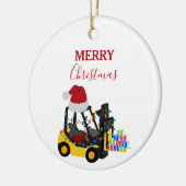 Christmas Forklift Truck Keramik Ornament (Links)