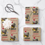 Christmas Forklift Truck Kraft Geschenkpapier Set<br><div class="desc">A cute illustration of a yellow forklift truck wearing a Santa hat and decorated in Christmas lights with words "Merry Christmas". The festive forklift is carrying Christmas gifts and presents. Perfect for transportation trucks lovers of all ages. An ideal Kraft Christmas design for forklift truck enthusiasts big or small, girls...</div>