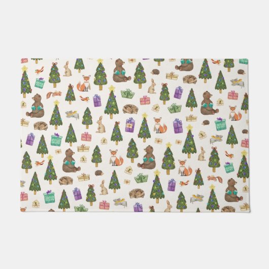 Christmas Forrest Pattern Fußmatte (Vorderseite)