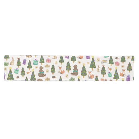Christmas Forrest Pattern Mittelgroßer Tischläufer (Horizontal)