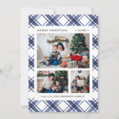 Christmas Foto Blue Feiertagskarte (Vorderseite)