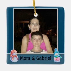 Christmas Foto Blue Keramikornament