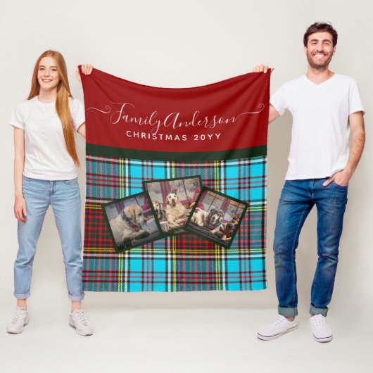 CHRISTMAS FOTO GIFT - Anderson Tartan Collage Fleecedecke (Beispiel)