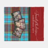 CHRISTMAS FOTO GIFT - Anderson Tartan Collage Fleecedecke (Vorderseite (Horizontal))