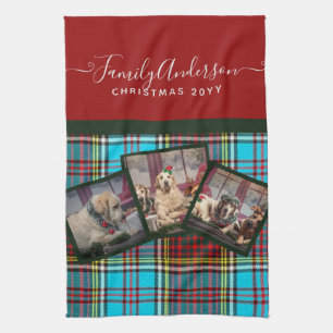 CHRISTMAS FOTO GIFT - Anderson Tartan Collage Geschirrtuch