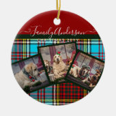 CHRISTMAS FOTO GIFT - Anderson Tartan Collage Keramik Ornament (Vorne)