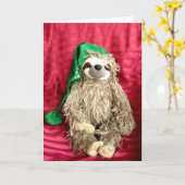 Christmas Foto Sloth Karte (Gelbe Blume)