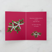Christmas Foto Starfish in Holly Feiertagskarte (Innenseite)