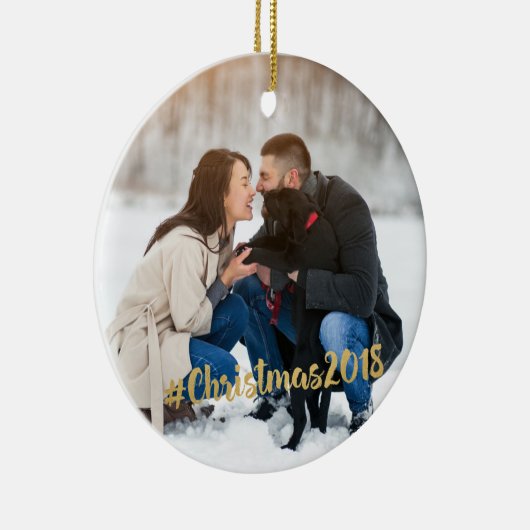 #Christmas Foto-Verzierung 2018 Keramik Ornament (Rechts)