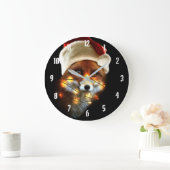 Christmas fox große wanduhr (Zuhause)