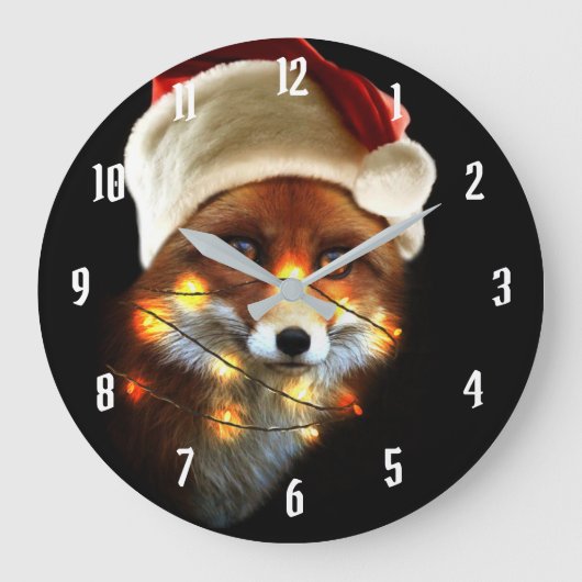 Christmas fox große wanduhr (Vorderseite)