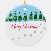 Christmas Fox Red Labrador Weihnachtsmannmütze Keramik Ornament (Hinten)