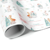 Christmas Fox Snowman Benutzerdefiniert zu und von Geschenkpapier (Rolleneckpunkt)