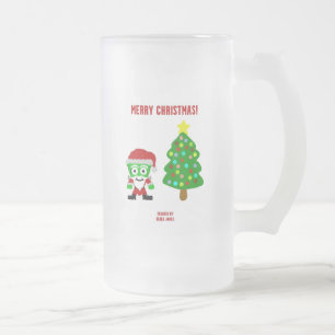 Christmas FrankenCheese Große Mattierte Glass-Tass Mattglas Bierglas