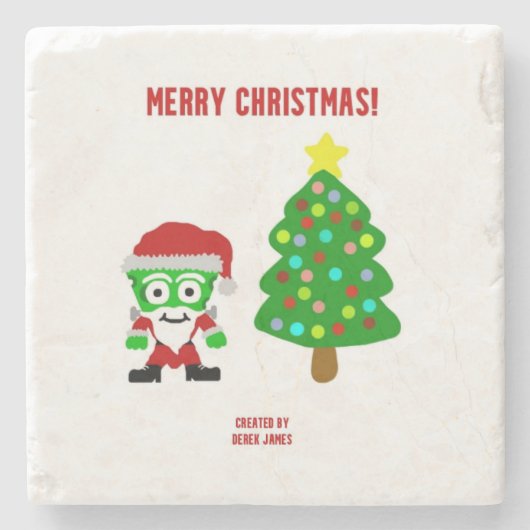 Christmas FrankenCheese Marble Stone Untersetzer (Vorderseite)