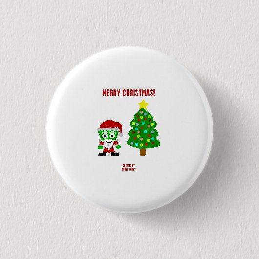 Christmas FrankenCheese Round Button (Vorderseite)