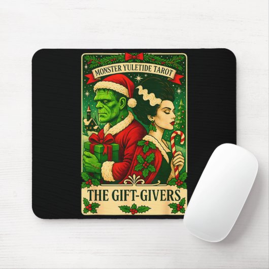 Christmas Frankenstein And Bride The Lovers Tarot  Mousepad (Mit Mouse)