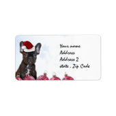 Christmas French Bulldog Adressaufkleber (Vorne)