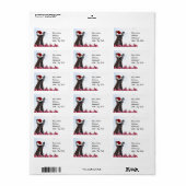 Christmas French Bulldog Adressaufkleber (Vorne)