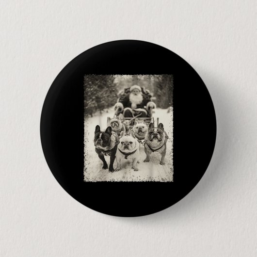 Christmas French Bulldog Button (Vorderseite)