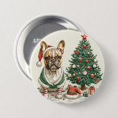 Christmas French Bulldog Elf Dog Button (Vorne & Hinten)