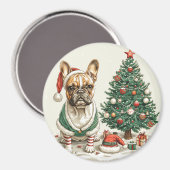 Christmas French Bulldog Elf Dog Magnet (Vorderseite/Rückseite)
