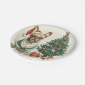 Christmas French Bulldog Elf Dog Pappteller (Schrägansicht)