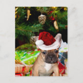 Christmas French Bulldog Feiertagspostkarte (Vorderseite)